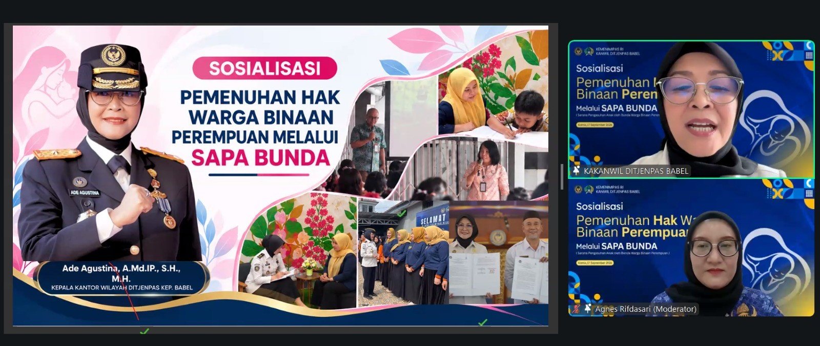 Sosialisasi SAPA BUNDA, Kanwil Ditjenpas Babel Perkuat Pemenuhan Hak Pengasuhan Anak bagi Warga Binaan Perempuan